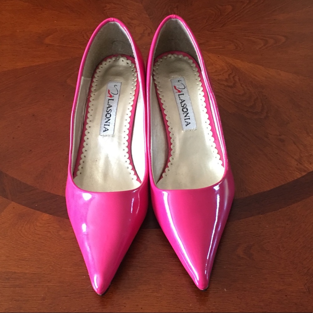 Hot Pink Kitten Heel Shoes